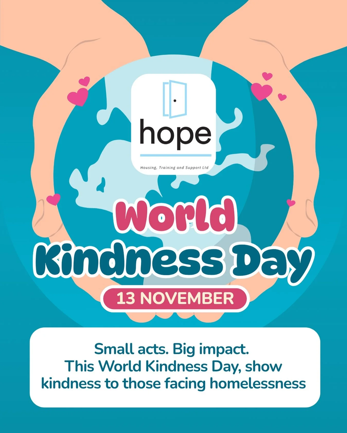 Kindness comes in all sizes. This World Kindness Day, any donation, big or small, helps change lives. Thank you for your kindness. 💛 

https://www.hopehts.com/ 

#worldkindnessday #charity #community #bournemouth #dorset