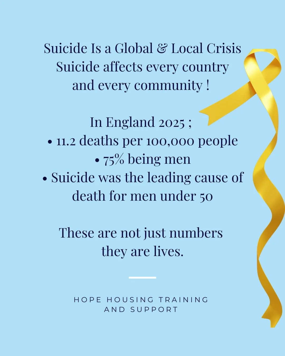 In a region with the highest suicide rates in 2025, Hope Housing is making a life-saving difference. 💙

Supporting homeless men and women especially in the key critical area of under 50 men , and proving that being heard can stop suicide. Hope chang