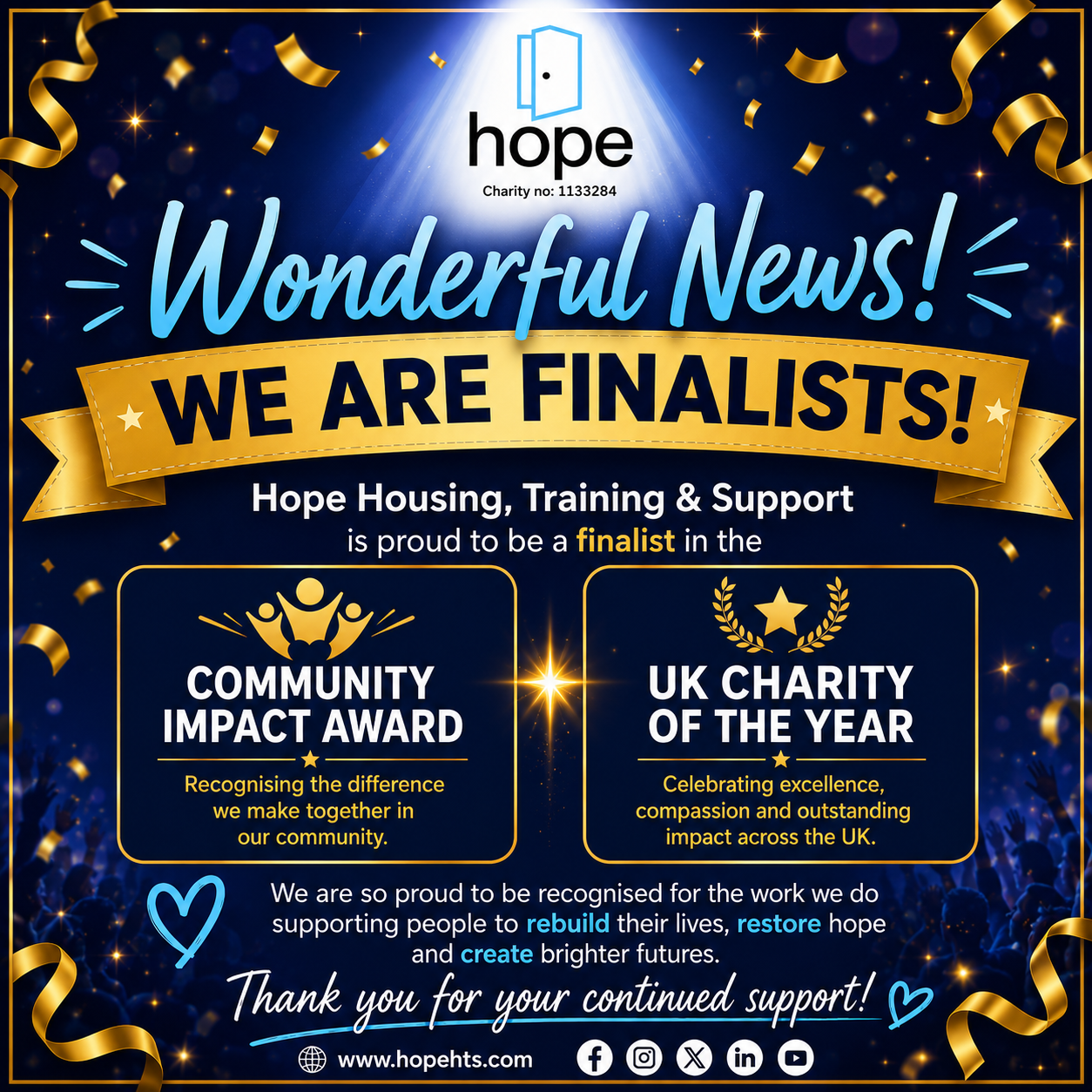 Wonderful News – We’re Finalists!