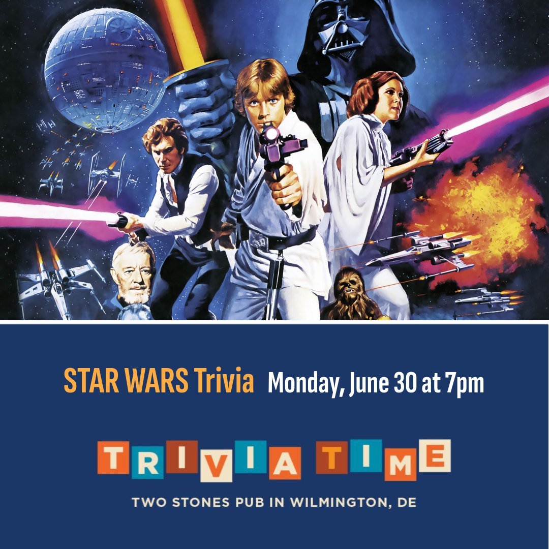 A few hours from now in a Two Stones Pub very very close...

Trivia Time is here for a night of STAR WARS! 🪐🚀🤖 If you want to defeat the Empire, time to brush up on the OGs, the prequels and (yes) the sequel trilogy. A good time, you will have. Pr