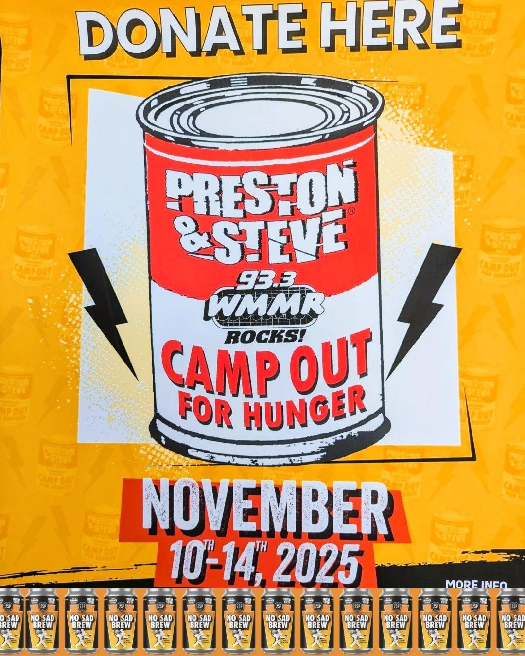 So many ways that YOU can help us give back to our communities! 🫶

🥫 Our can drive to help @prestonandsteveshow  with their annual Camp Out For Hunger is still going strong. All locations are accepting canned goods &amp; non-perishable essential it