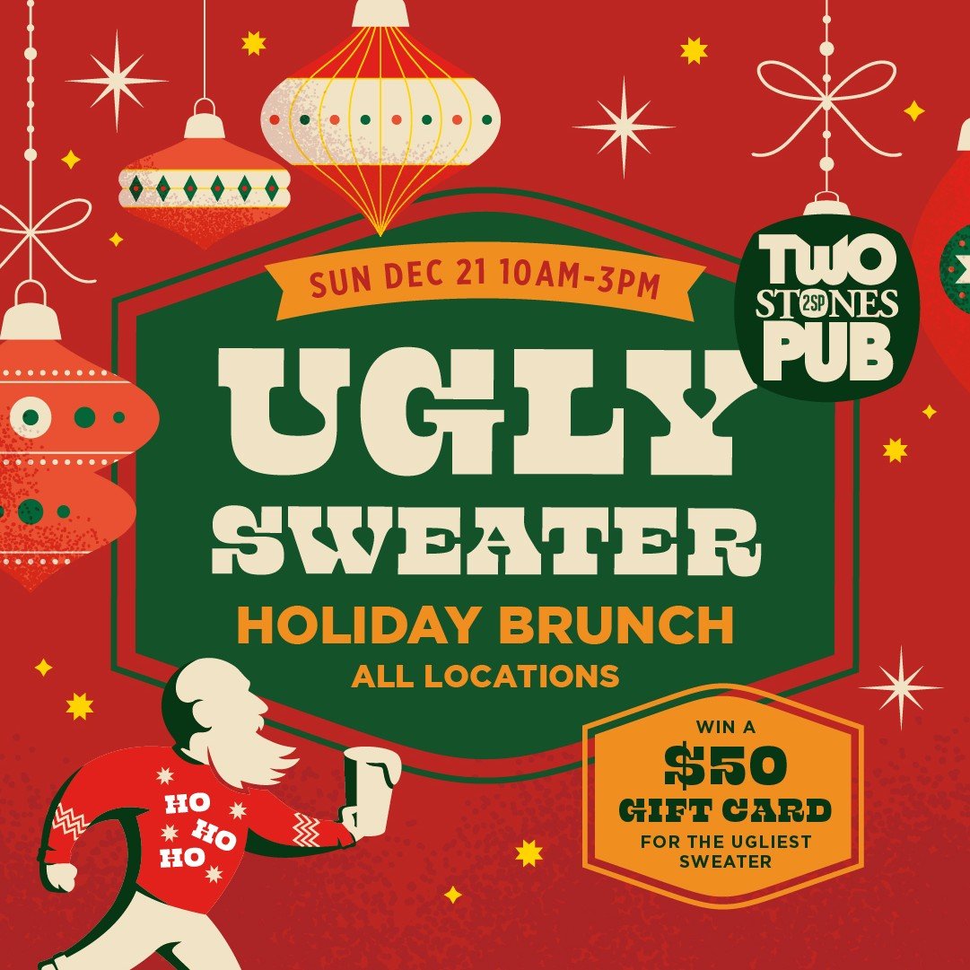 One more sleep 'til - UGLY SWEATER BRUNCH! 🎄 🍾🍳