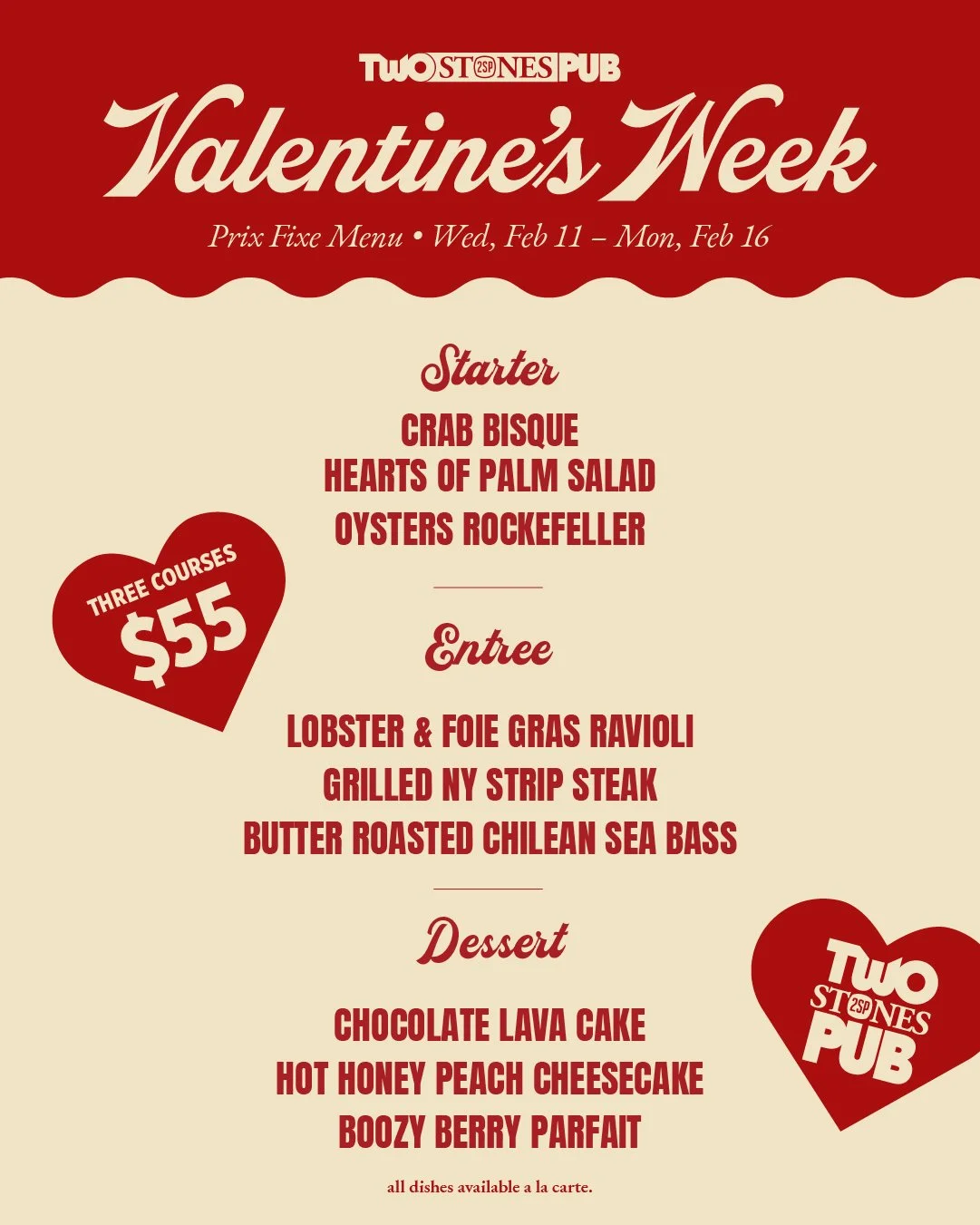 💞 Love is in the air ALL WEEK at Two Stones! 💞