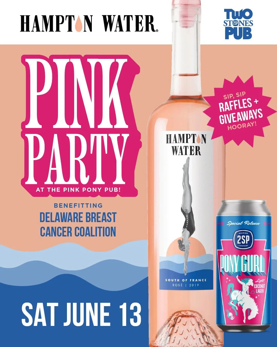 One week until the 2nd Annual Pink Party in Hockessin! 🩷

We'll have raffles &amp; giveaways from @hamptonwater - all benefitting @debreastcancer . Come out, #DrinkPink &amp; help us support an amazing organization!

#RippleEffect #FCancer #rosealld