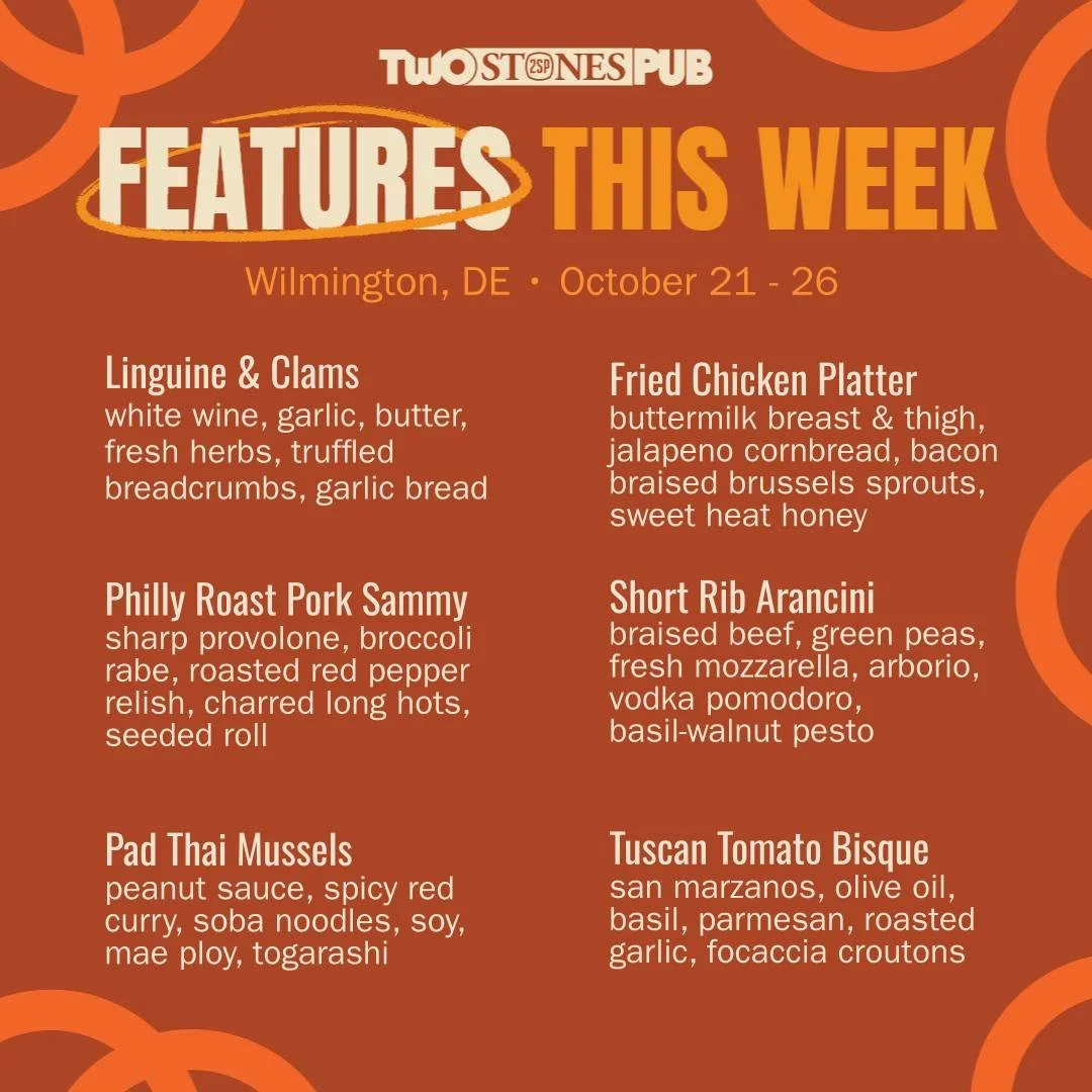 Zero reason for you to cook this week. Plenty of reasons to come eat with us.