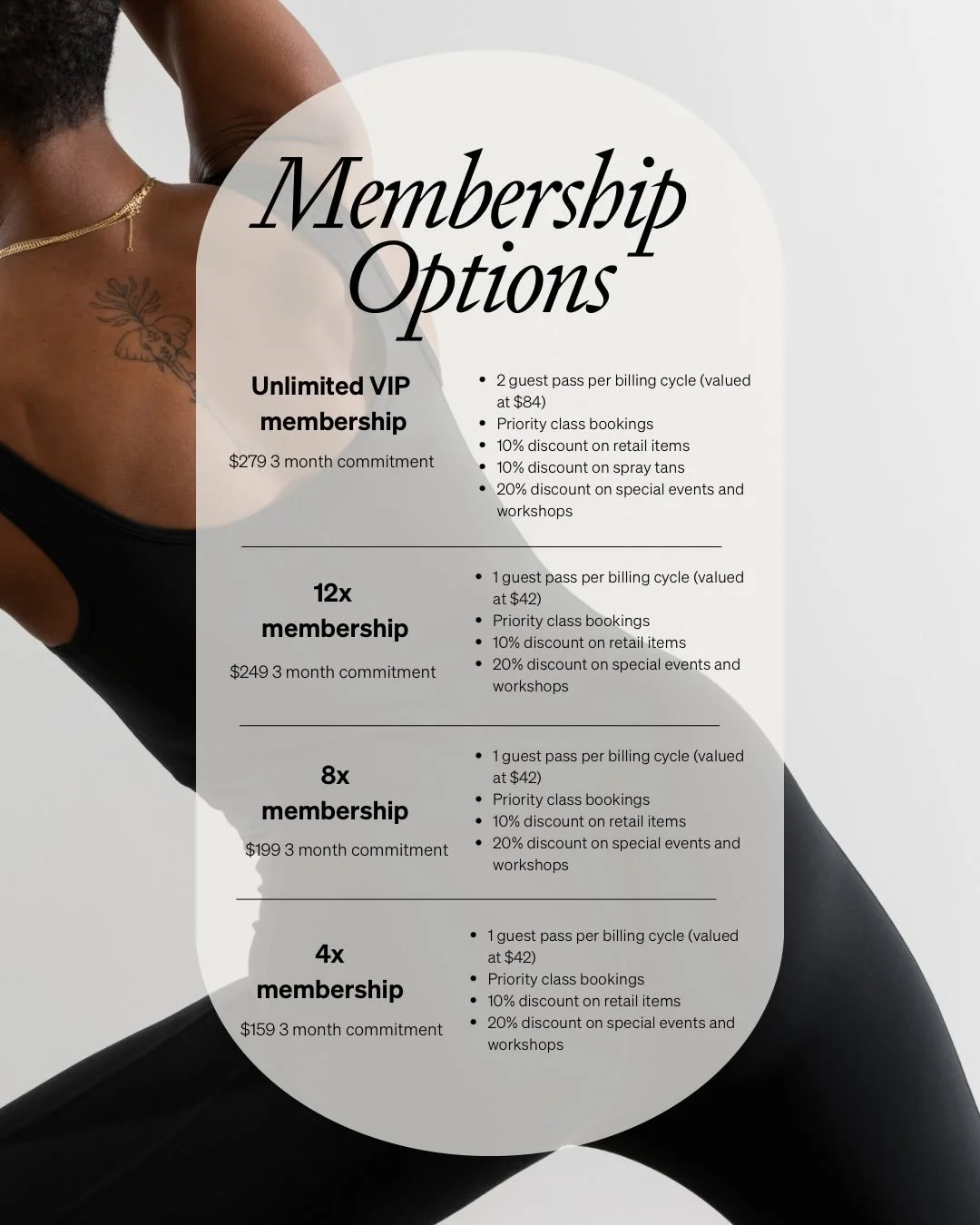 Membership options for every lifestyle