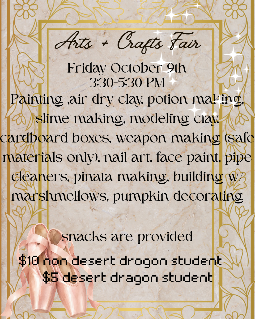 Friday, Oct. 9: Arts and Crafts at Desert Dragon!