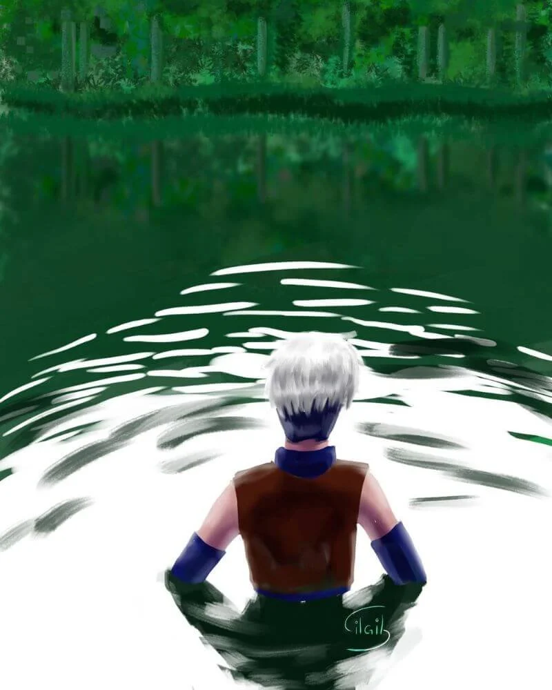 Elyandra dans un lac
