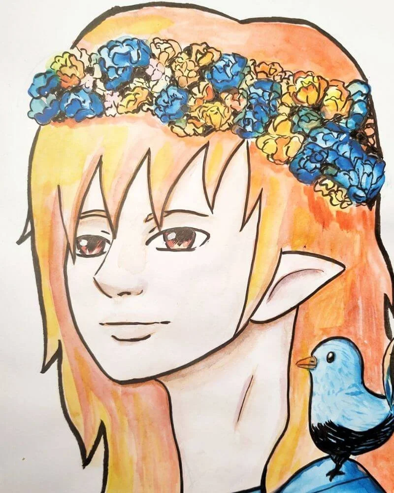 Portrait Ira et oiseau