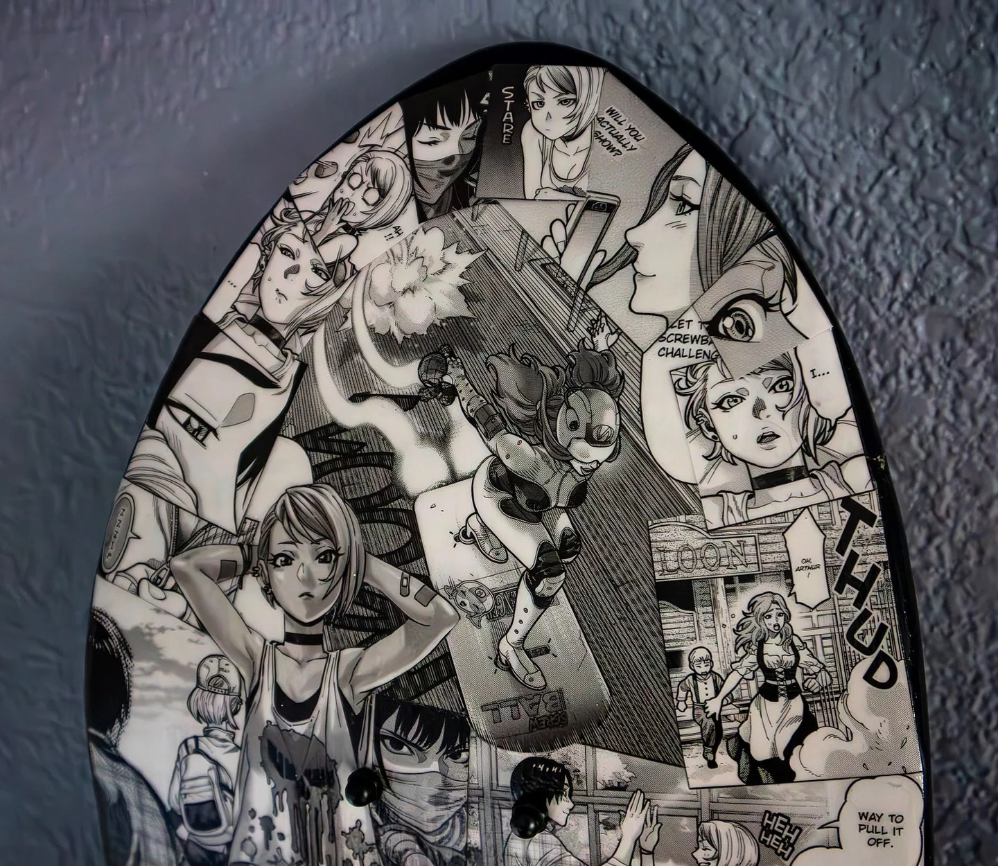 D I V A 

Made on commission using panels and pieces from Spider-Man: Fake Red by Yusuke Osawa 

Link in bio for sales

#spiderman #manga #fakered #wallart #decor #skateboardart #handmade #diva