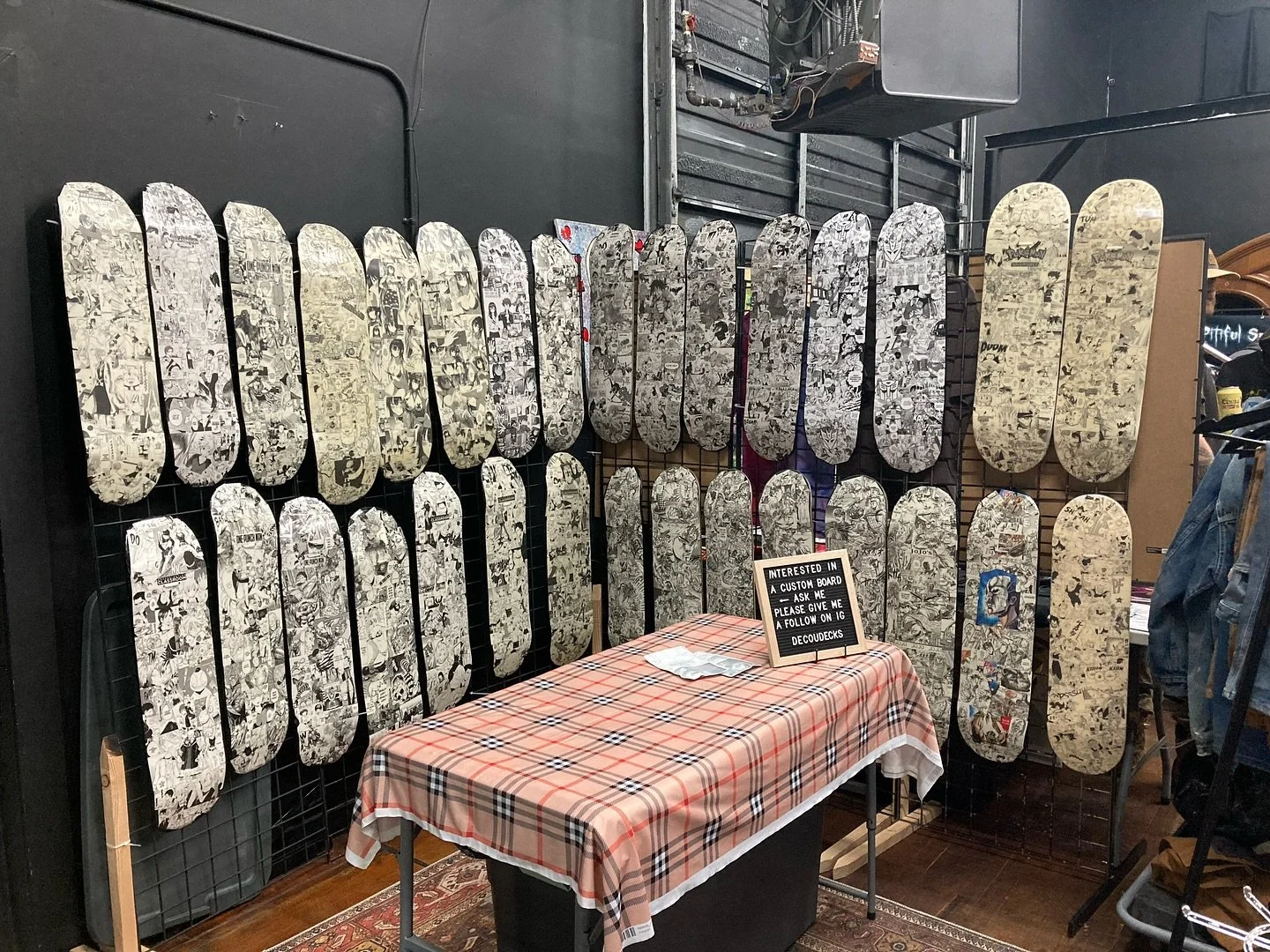 Stoked to be out vending again. Brought over 30 decks out to the @artoonnetworkartshow here in Denver. I&rsquo;m doing a 20% off sale tonight at the show so come on down. We are going till midnight! 

#decoudecks #localart #artmarket #supportlocalart