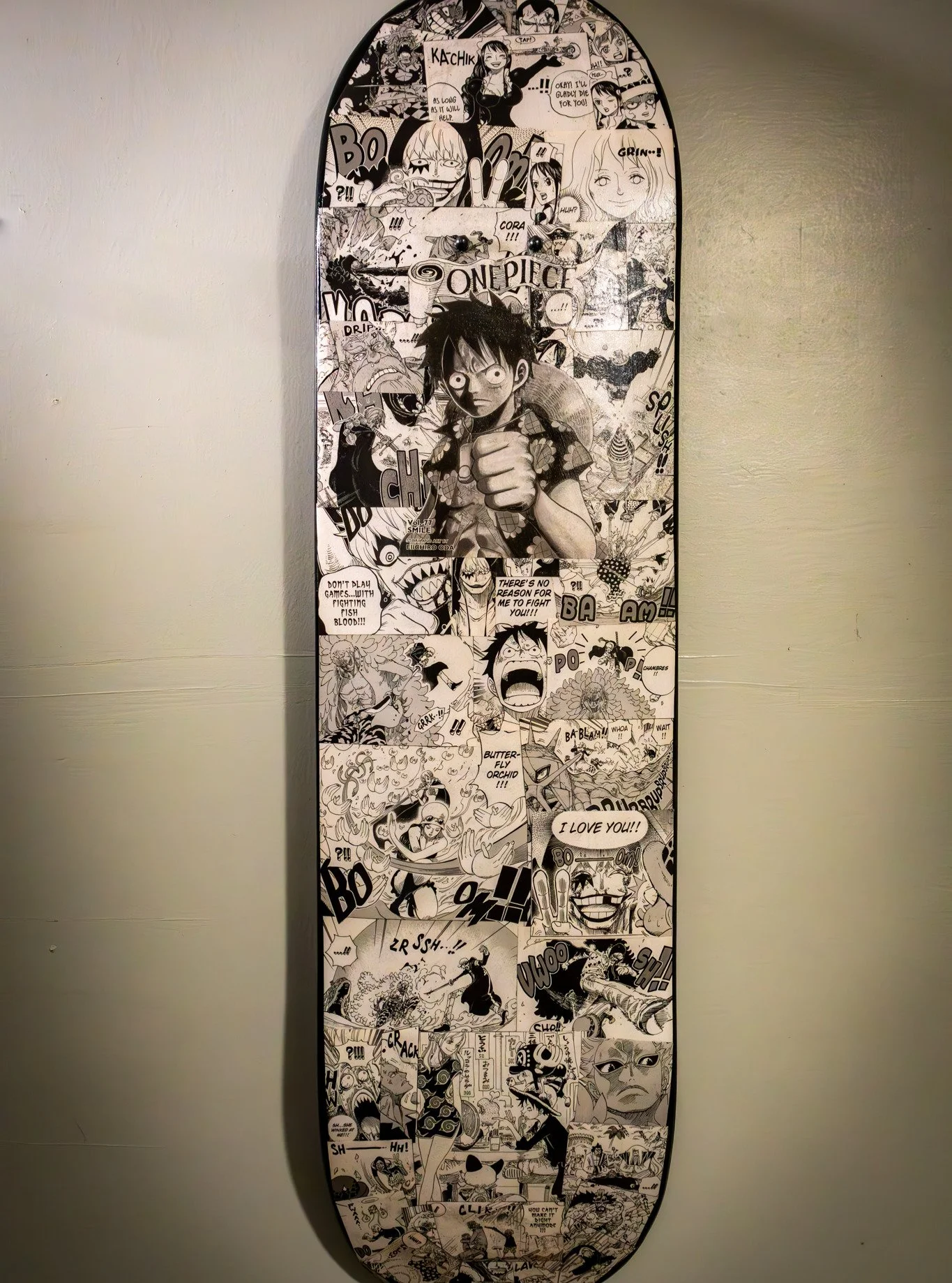 One Piece 77 Smile

Manga by Eiichiro Oda

Wall Mount: @arkorus.official 
📸: @canonusa EOS m50

#onepiece #decoudecks #skateboard #skateboardart #handmade #oneofakind