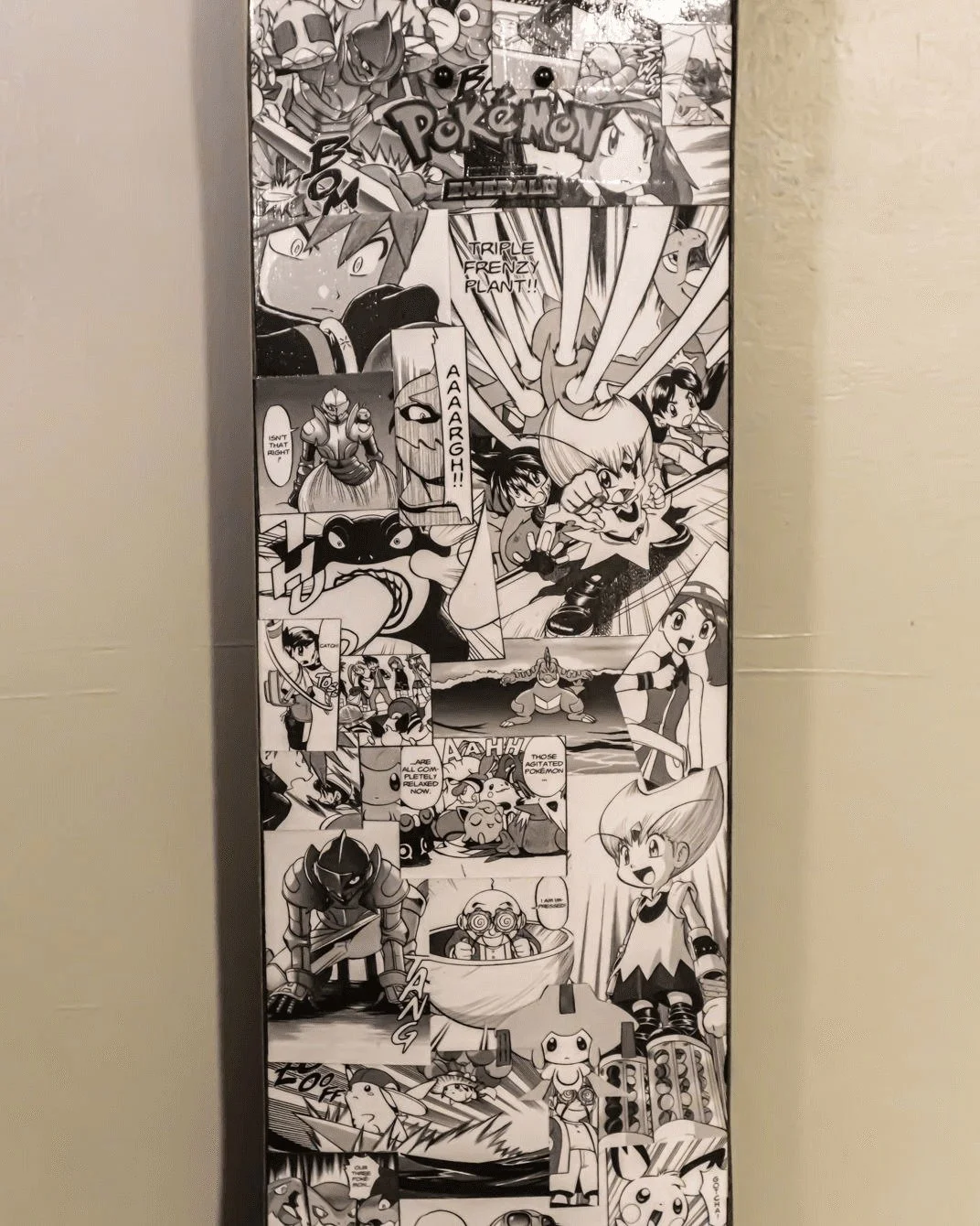 Pokemon Adventures 29
Emerald 04 of 04
Hand cut and laid out on a new 8.0" wide skateboard

These Pok&eacute;mon decks are selling quickly, so if you'd like to secure this one, please let me know in the comments or send me a message directly.

?