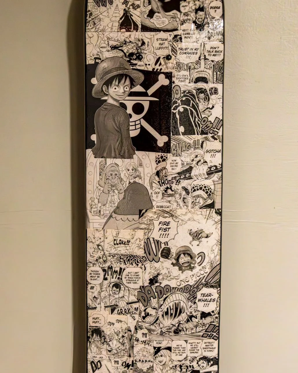Dressrosa reaches a breaking point in One Piece 80, with every chapter pushing the arc closer to open war. This deck was constructed entirely from hand-cut manga panels, layered to highlight the scale, movement, and emotion that define Eiichiro Oda&r