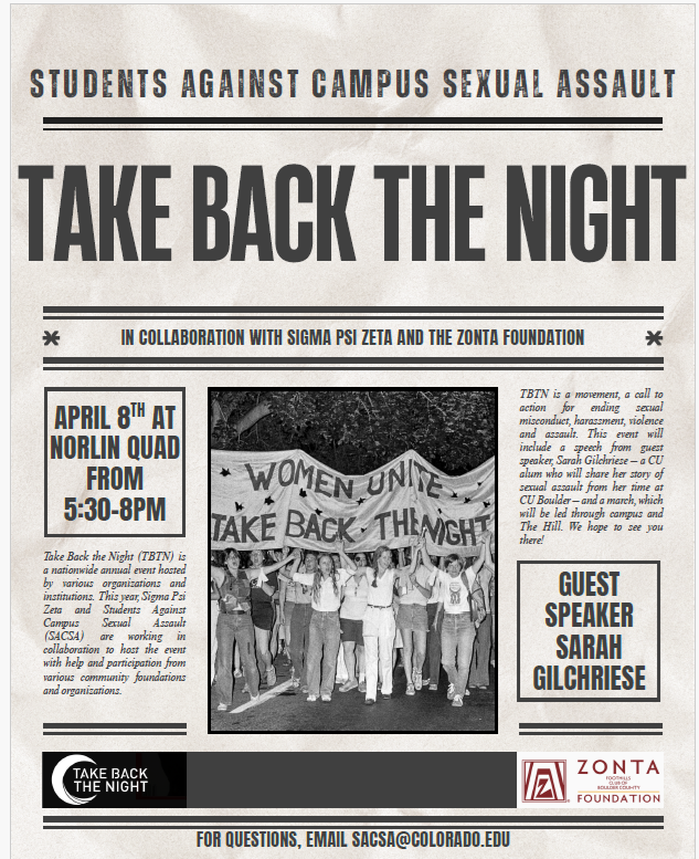 CU Take Back the Night Poster