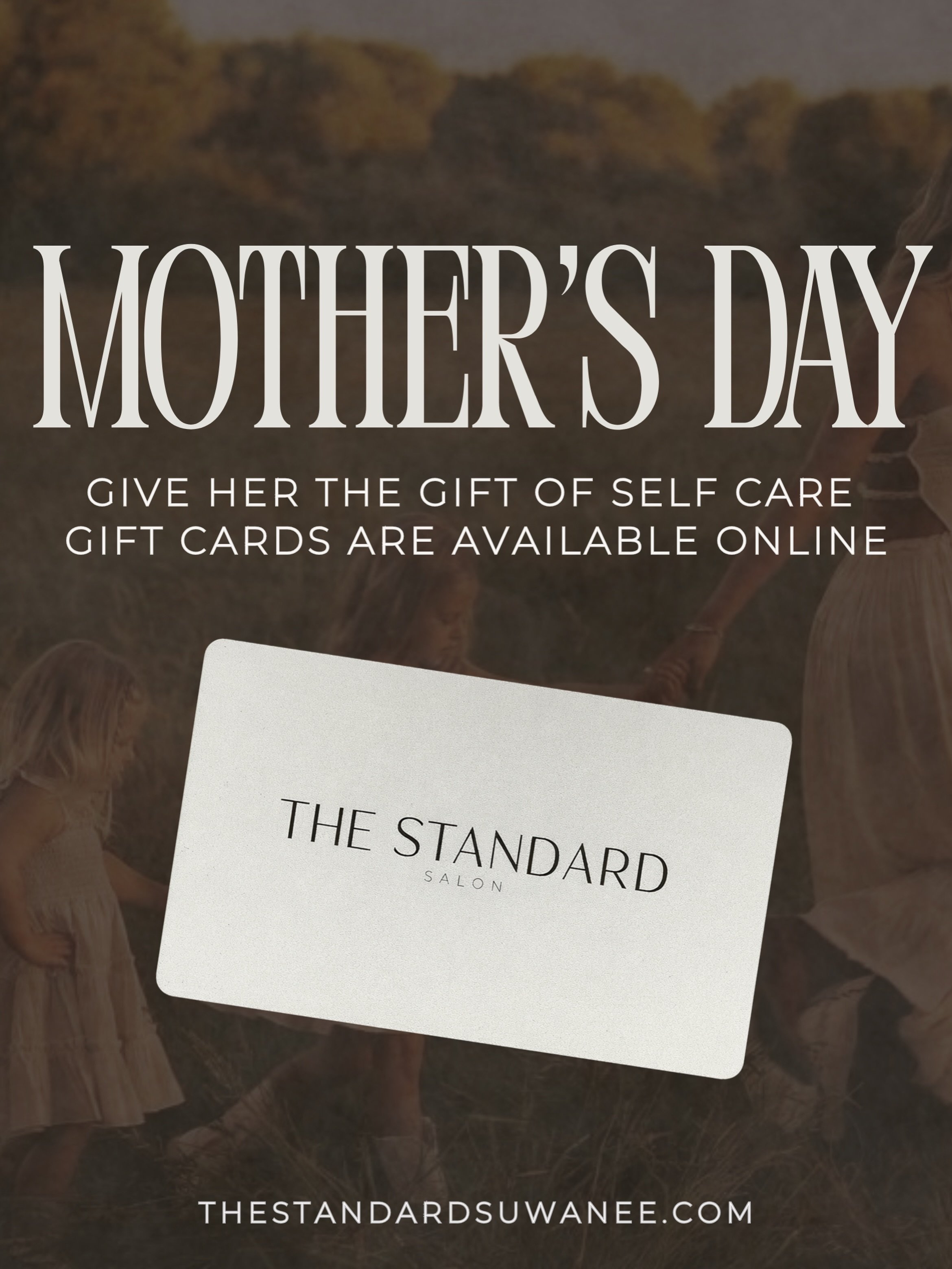 The easiest way to make mom happy this Mother&rsquo;s Day? Book her some time for herself 🤍 Gift cards are available online at thestandardsuwanee.com