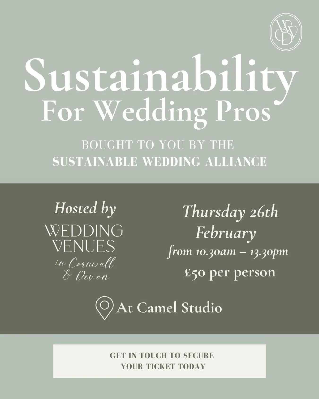 Sustainability for Wedding Pros: Strategy Workshop 🌿
📅 Thursday 26th February | 🕥 10:30&ndash;13:30
📍 Camel Studio, Cornwall
 
Are you passionate about the planet but uncertain how to translate that into a clear business strategy?
 
Join Michelle