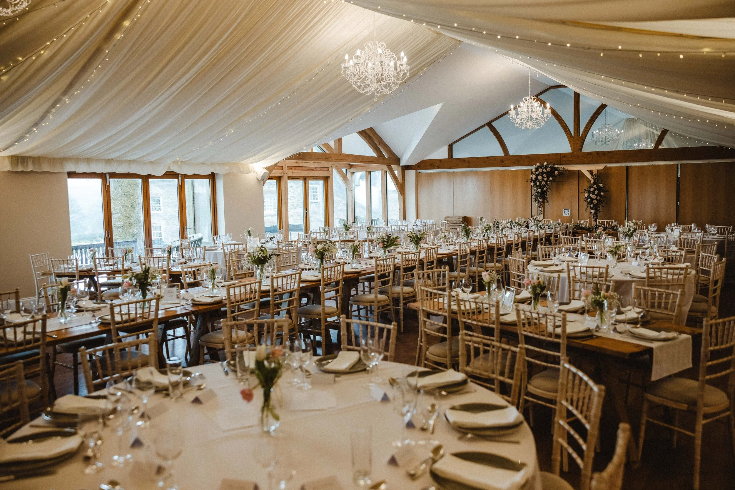 rustic table set up wedding breakfast cornwall.jpg