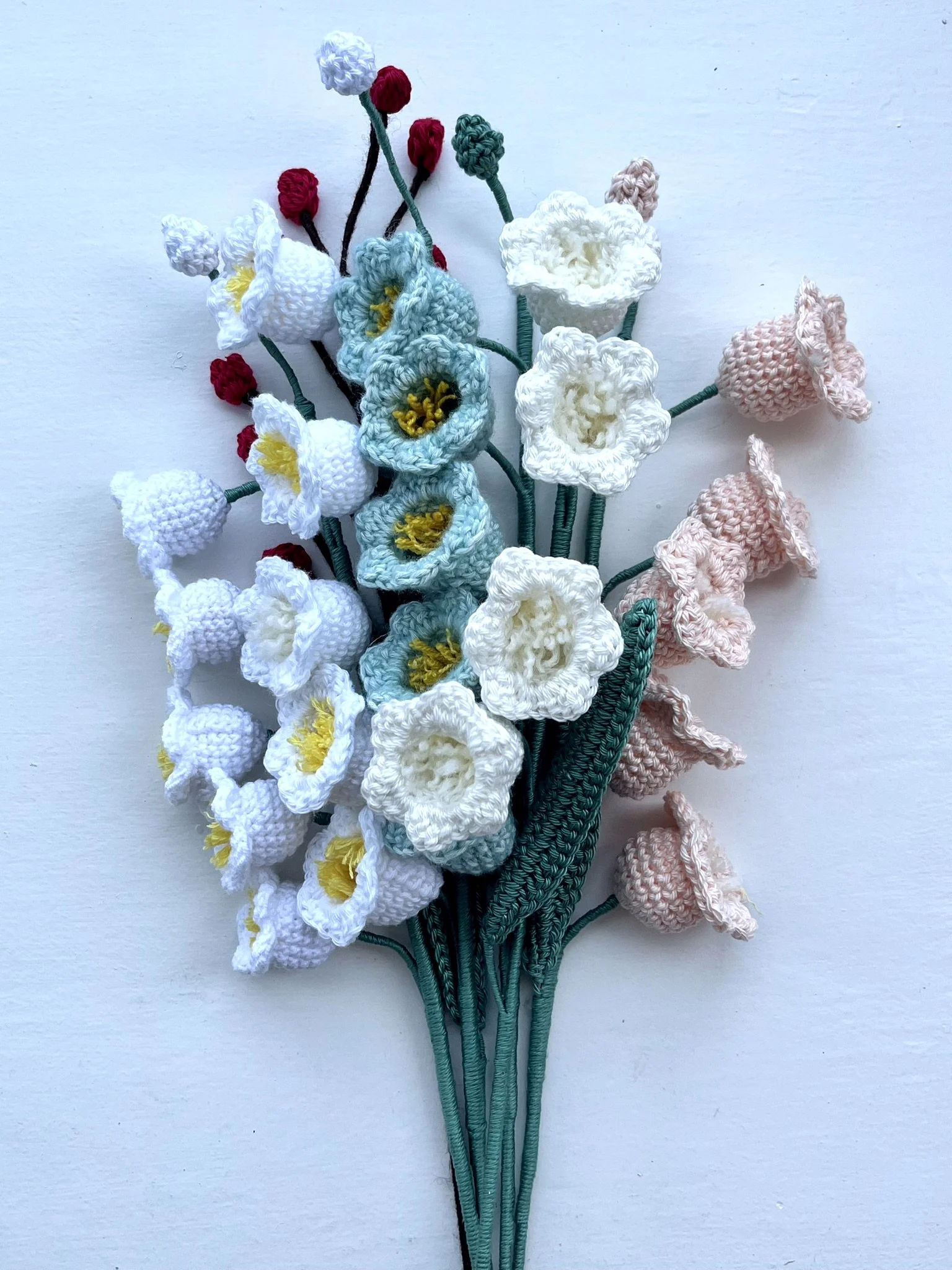 crochet lily of the valley bouquet gift