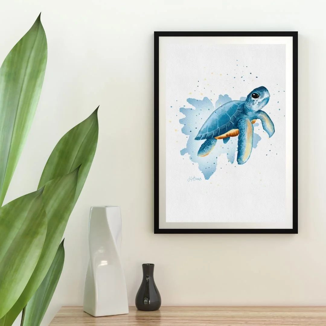 Watercolour Sea Turtle At Print