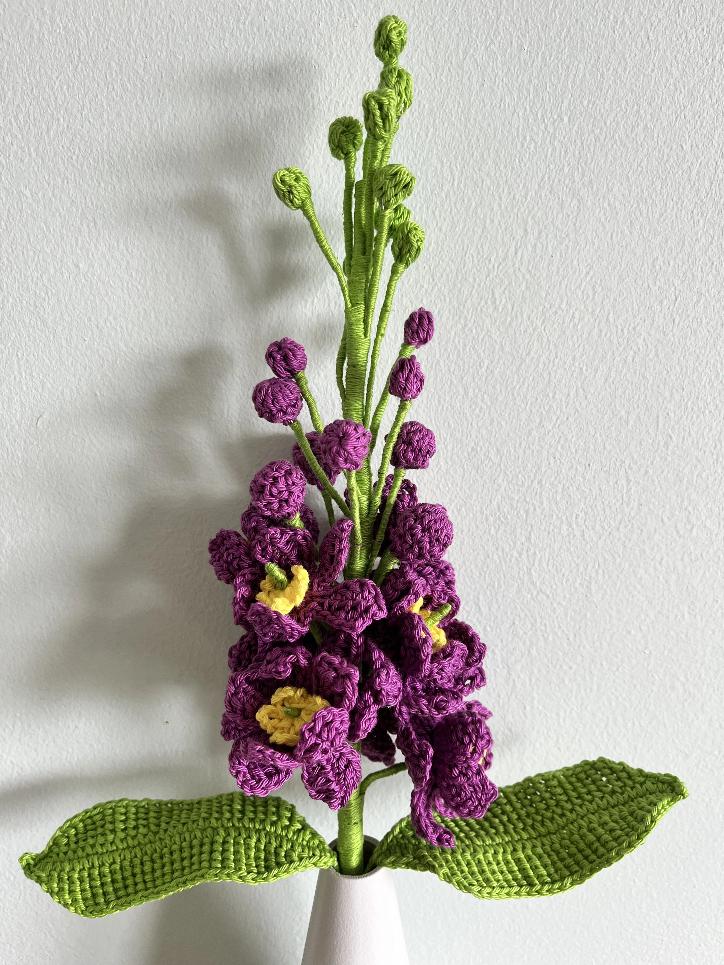 Purple delphinium flower crochet