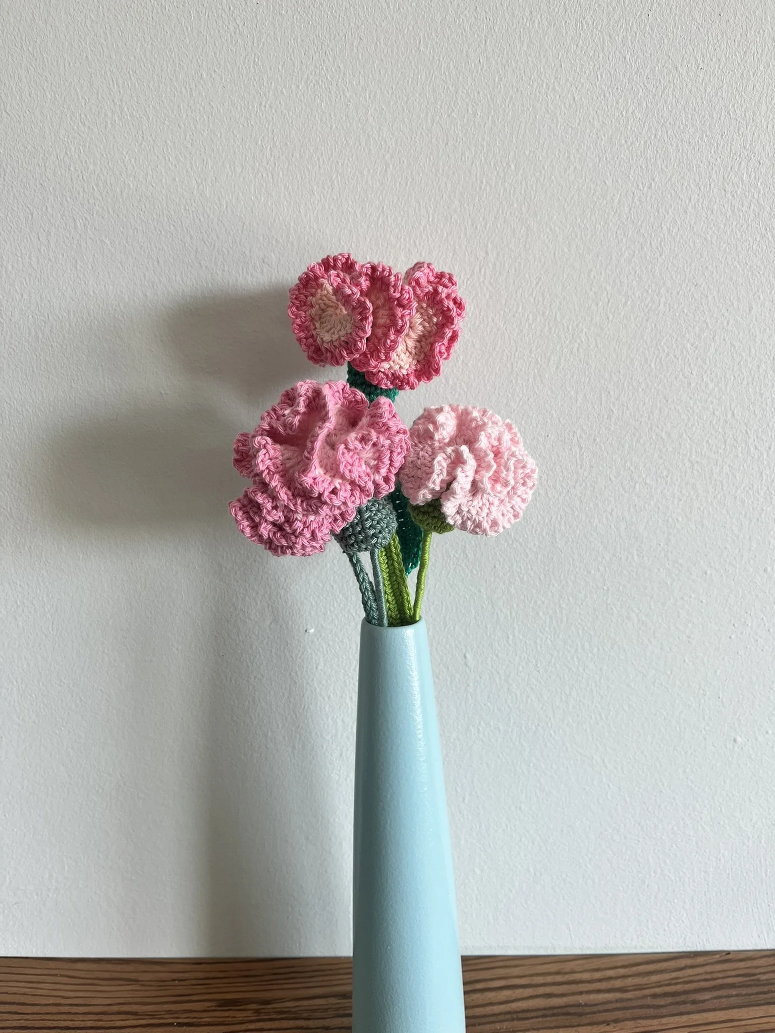Crochet Carnation Flower Bouquet - January Birth Flower - Made to Order