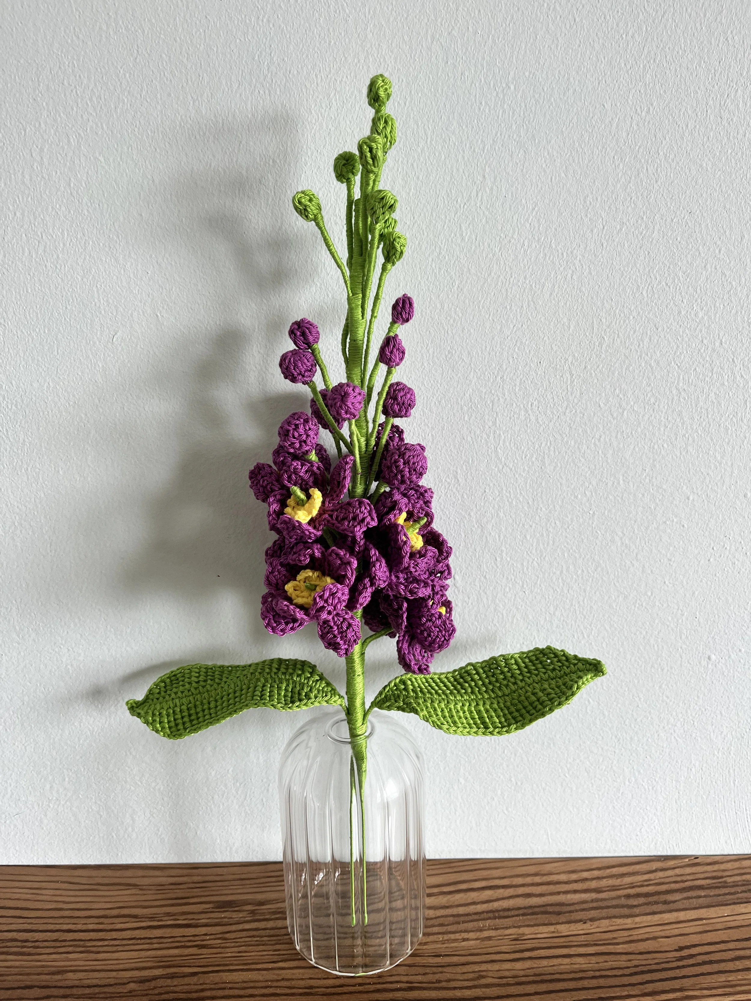 purple Delphinium flower crochet