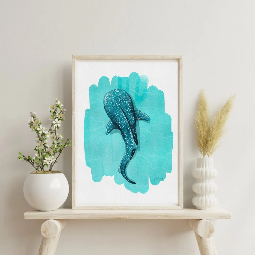 Watercolour Whale Shark Print