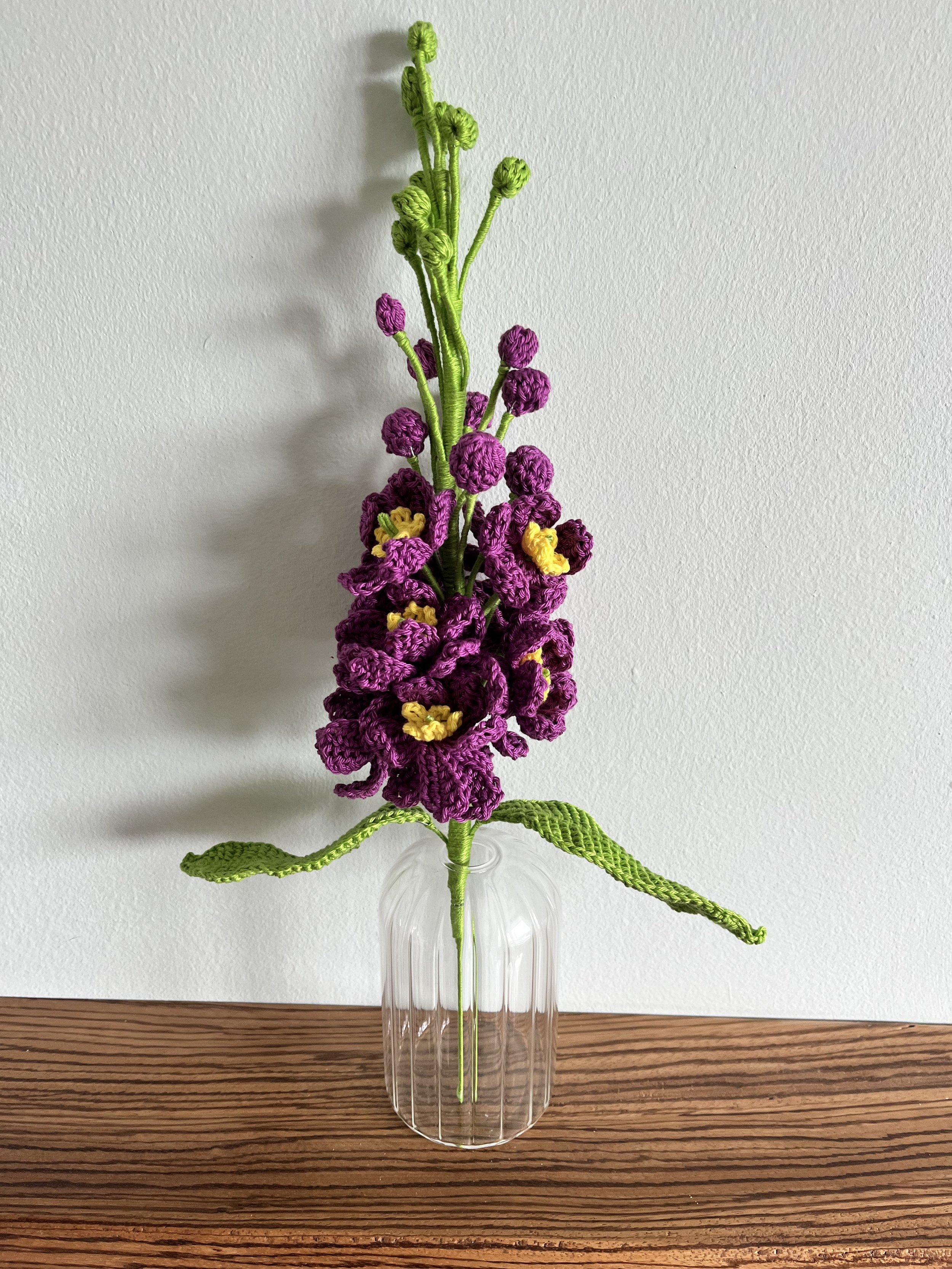 crochet larkspur flower July
