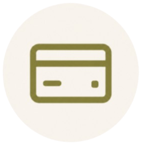 Icon eines Kredit- oder Debitkarten.