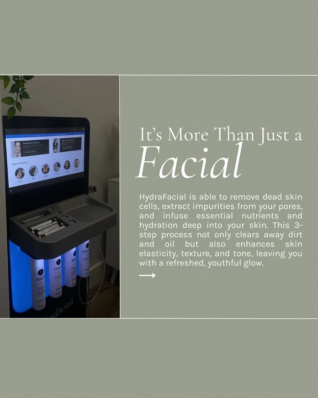 No two HydraFacials are the same 💧
(Keep swiping to see a before and after of amazing Hydrafacial results🤩)

Each treatment is customized to your skin&rsquo;s needs&mdash;whether that&rsquo;s extra exfoliation, calming hydration, or targeted booste
