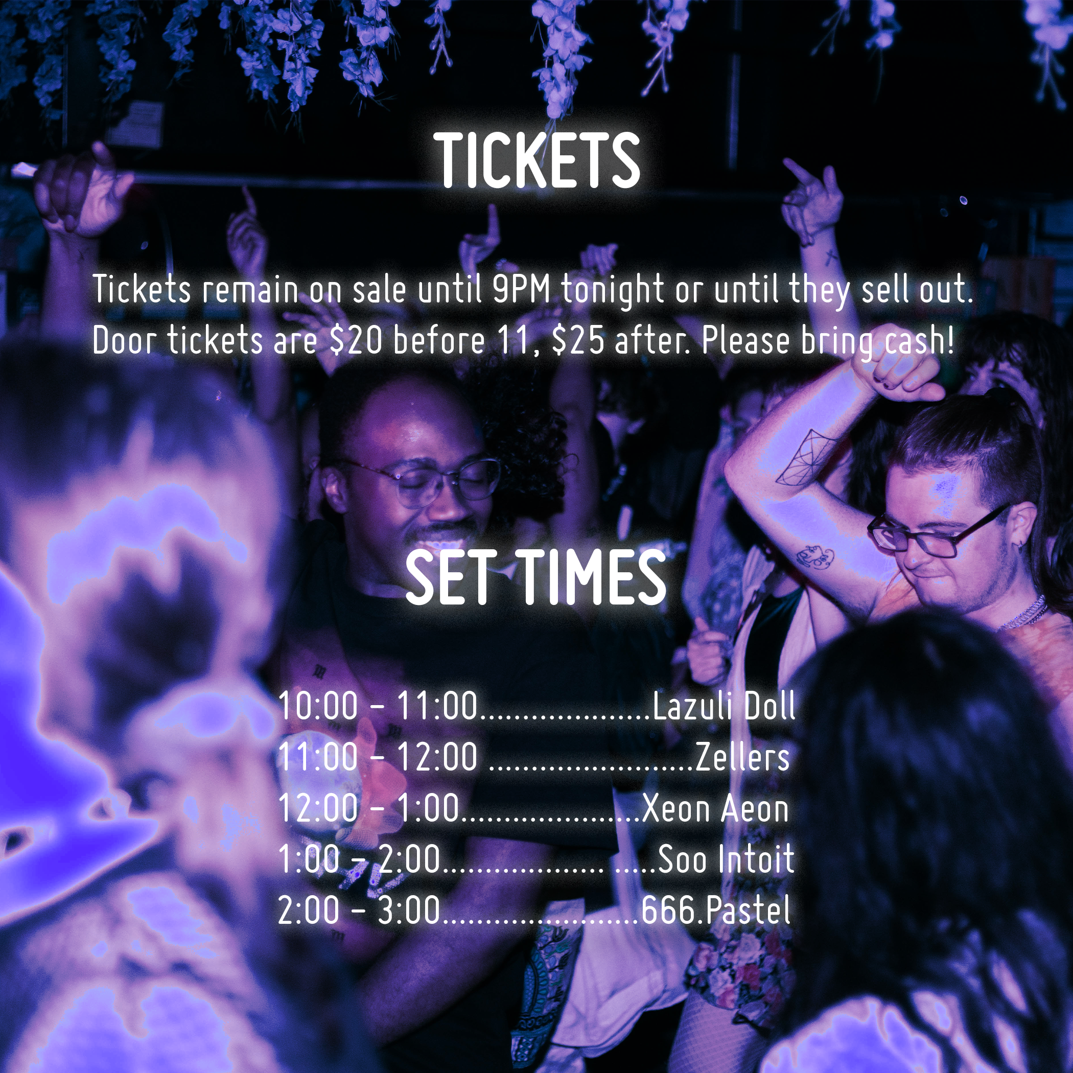 Tickets & Set Times Info