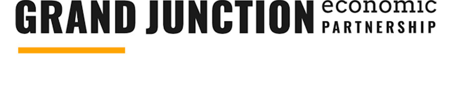 Logo of Grand Junction Economic Partnership with text and orange underline.