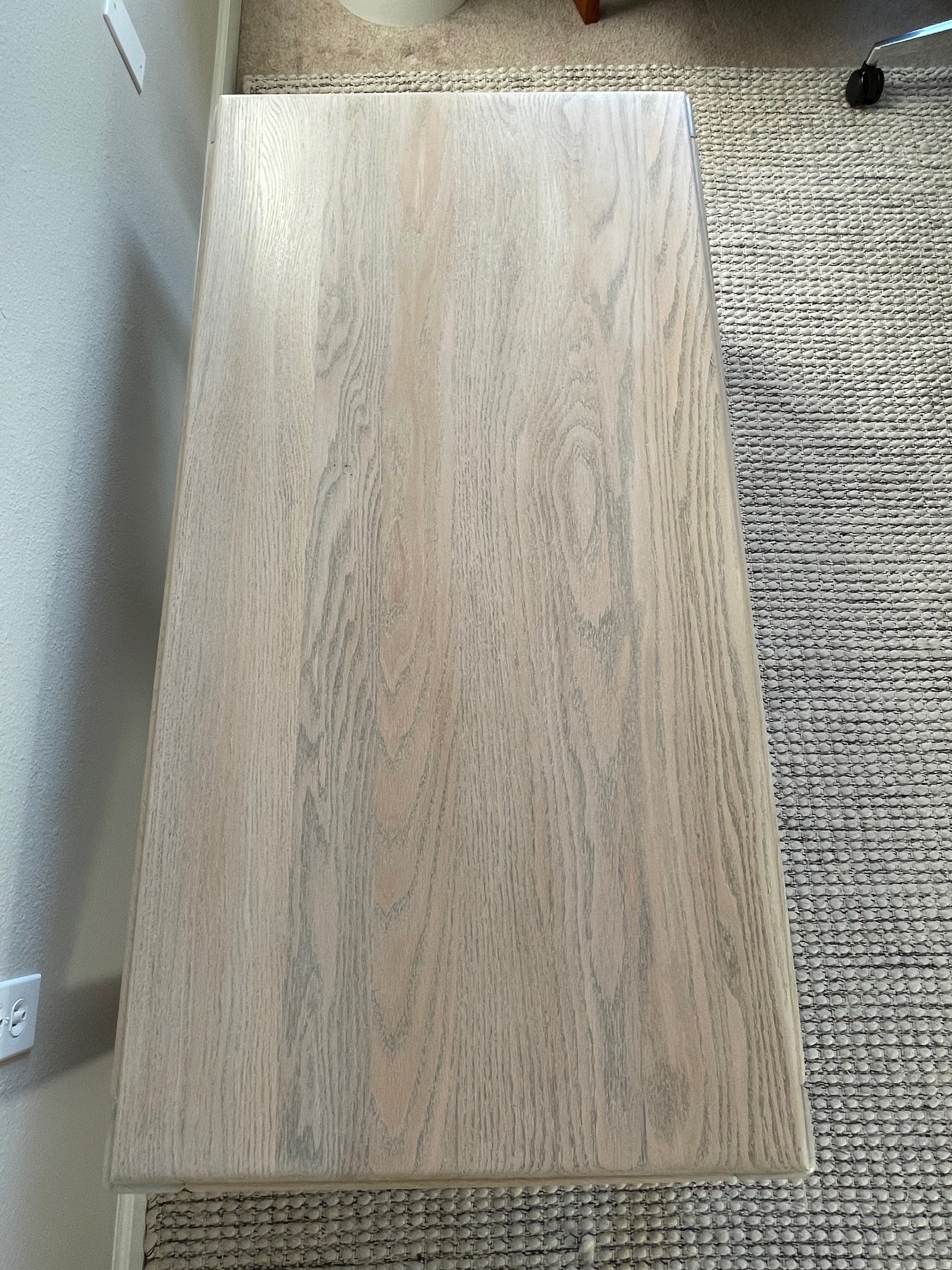 ~ after ~ the light finish is a nice refresh and still shows all the interesting wood grain, with just a bit less contrast than before.