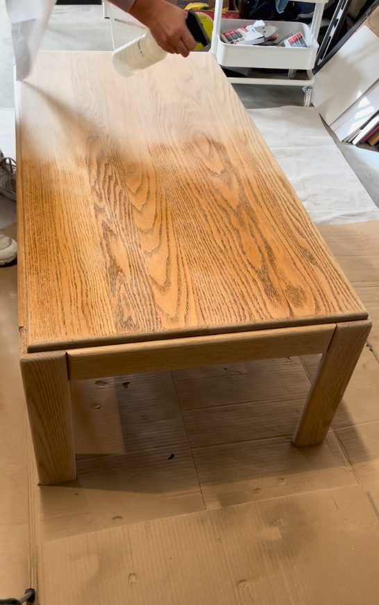 ~ in progress ~ after sanding I cleaned off all the dust.