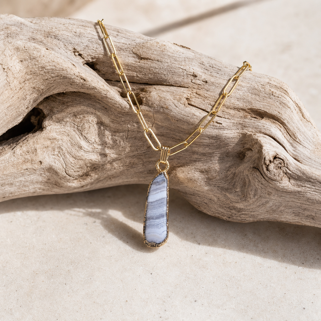 Blue Lace Calming Pendant Necklace