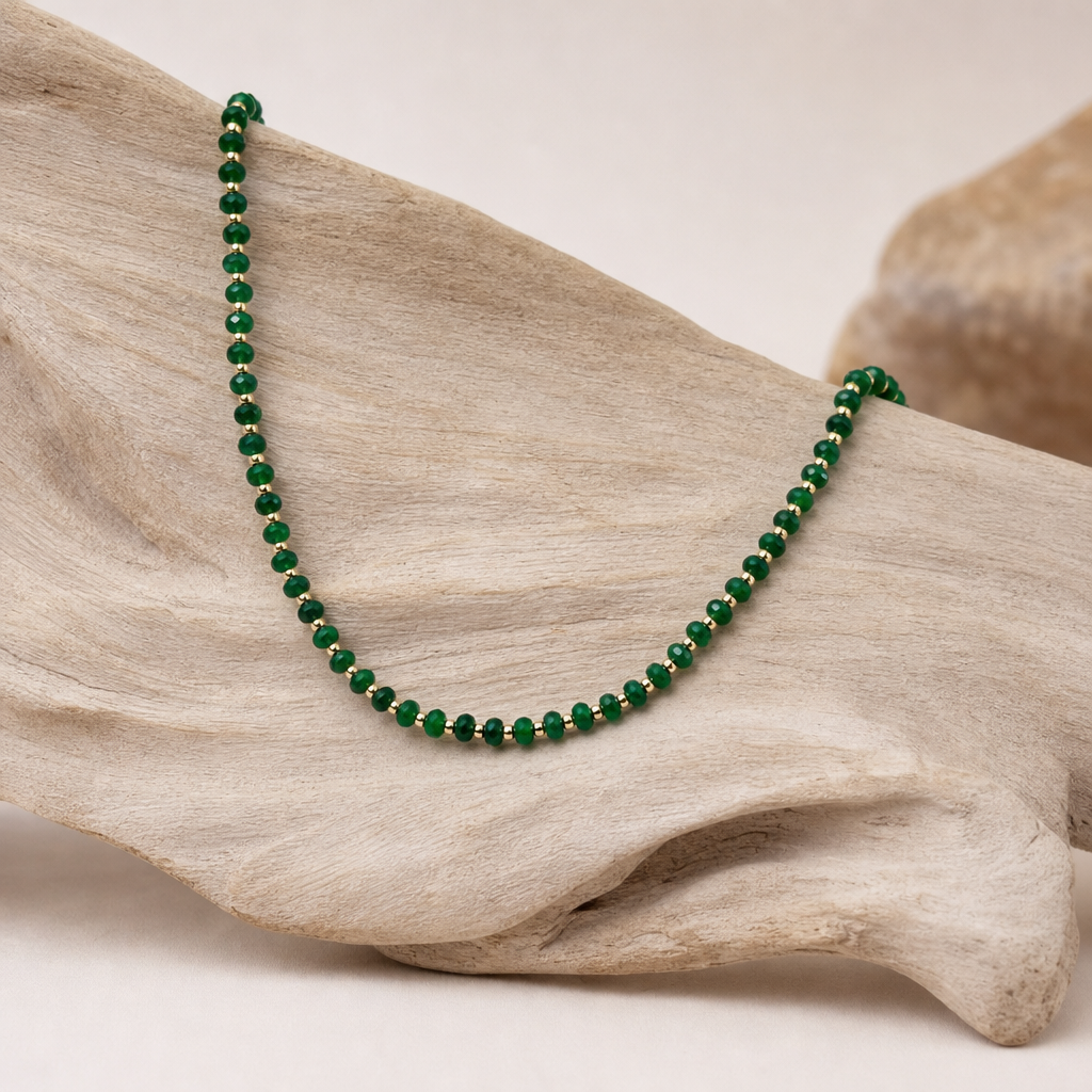 Emerald and Gold Heartfulness Necklace