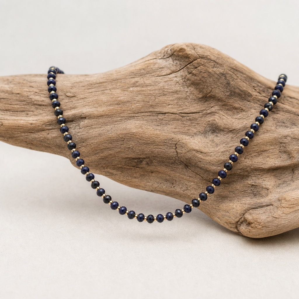 Sapphire and Gold Wisdom Necklace