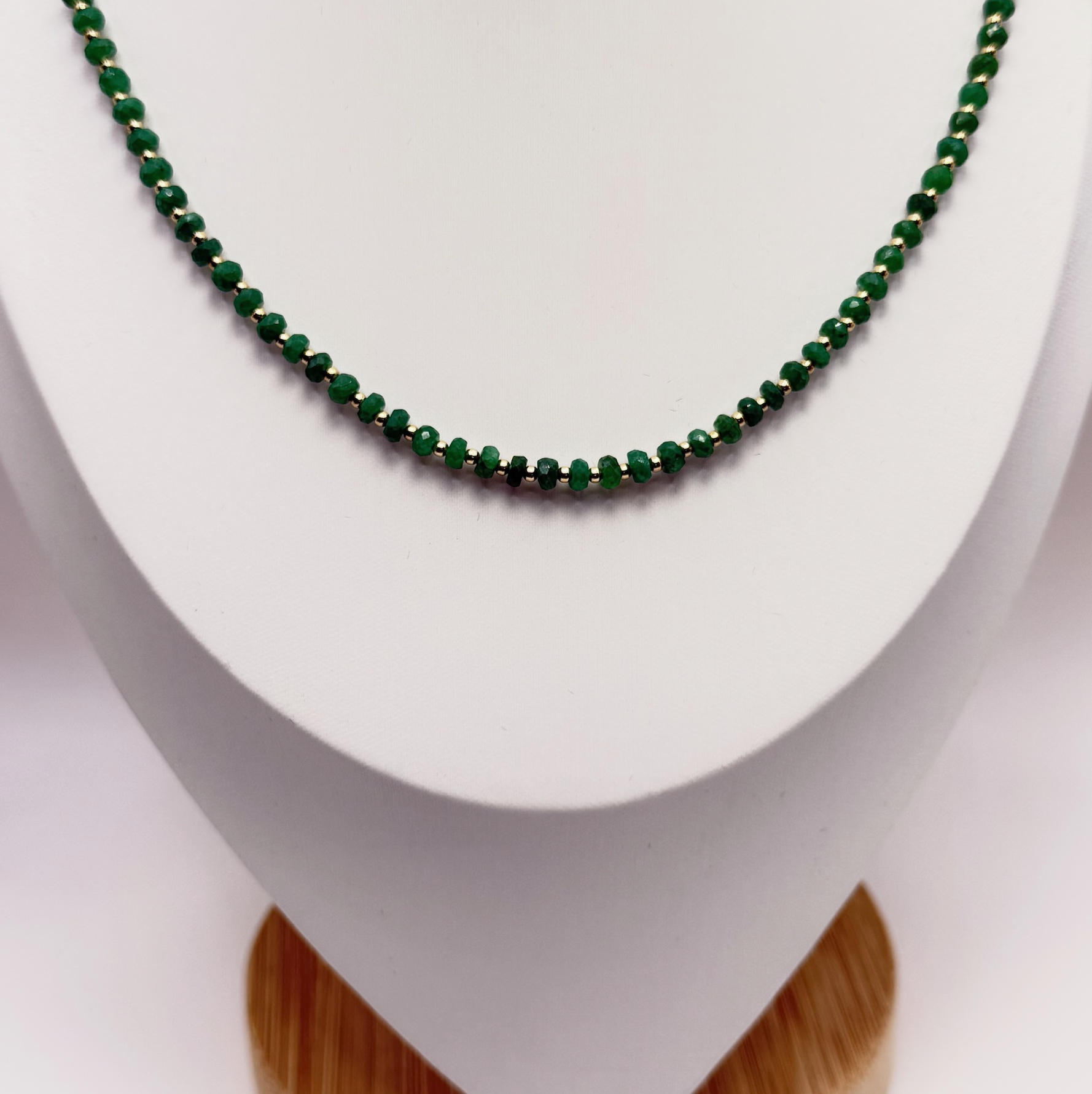 Emerald and Gold Heartfulness Necklace