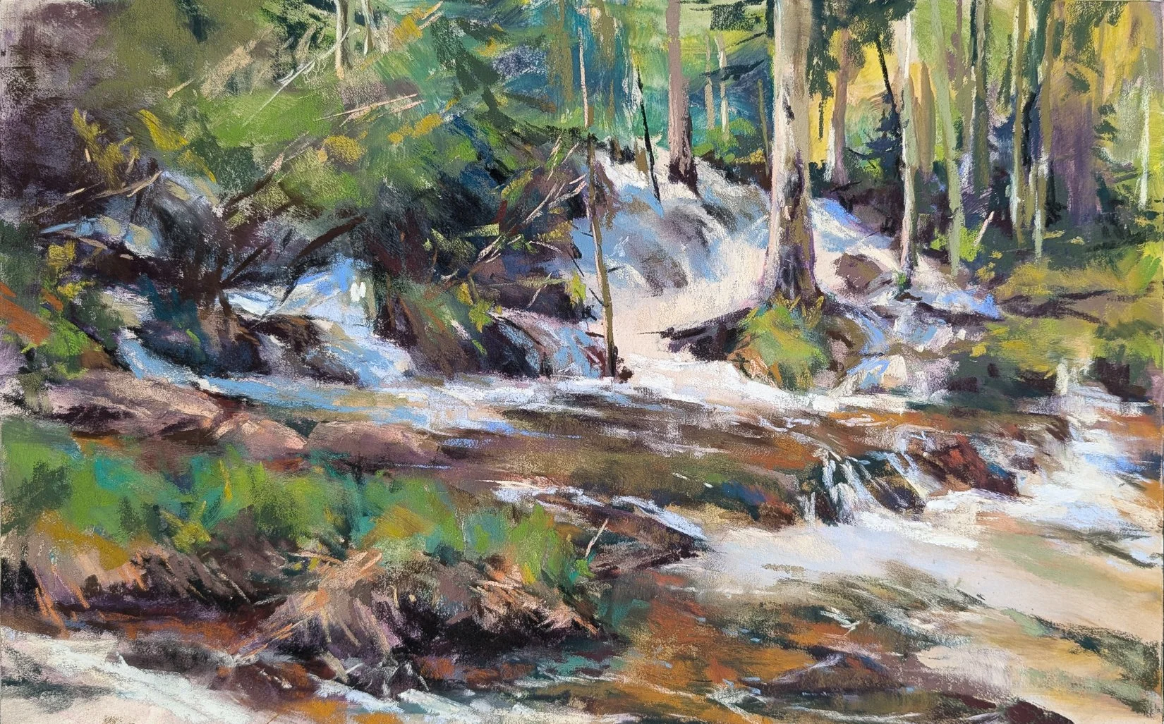 Meltwater Through Aspens  |   10x16   |  Ward, Colorado | 2026