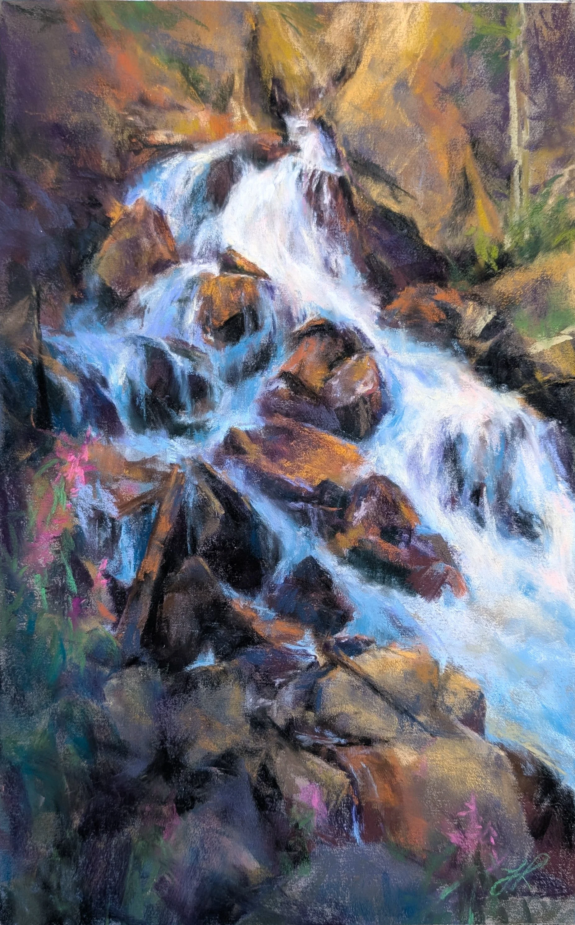Fireweed Falls  |  10x16 Pastel |  Guanella Pass, CO  | 2026