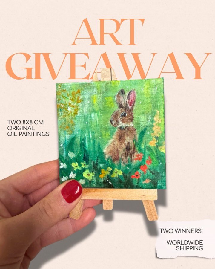 IT&rsquo;S GIVEAWAY TIME 🥳

I&rsquo;m very grateful for all the love and support you give me 🫶🏻 As a thank you, I&rsquo;d love to gift you a piece of my artwork this&nbsp;Easter Eve 🐰✨ Not one, but TWO lucky winners will each receive an original&