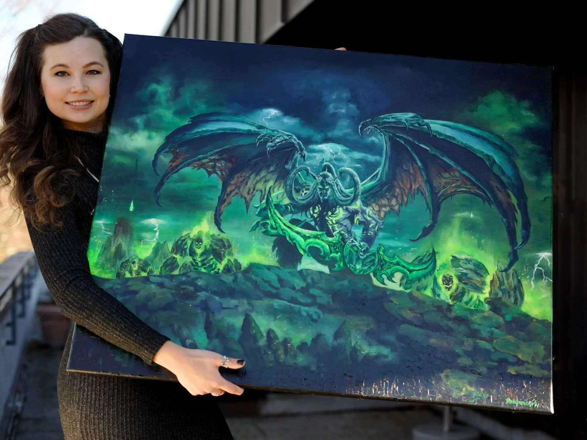 katerina Akhmylova with Illidan Stormrage fan art WoW Legion Art painting katerinicart