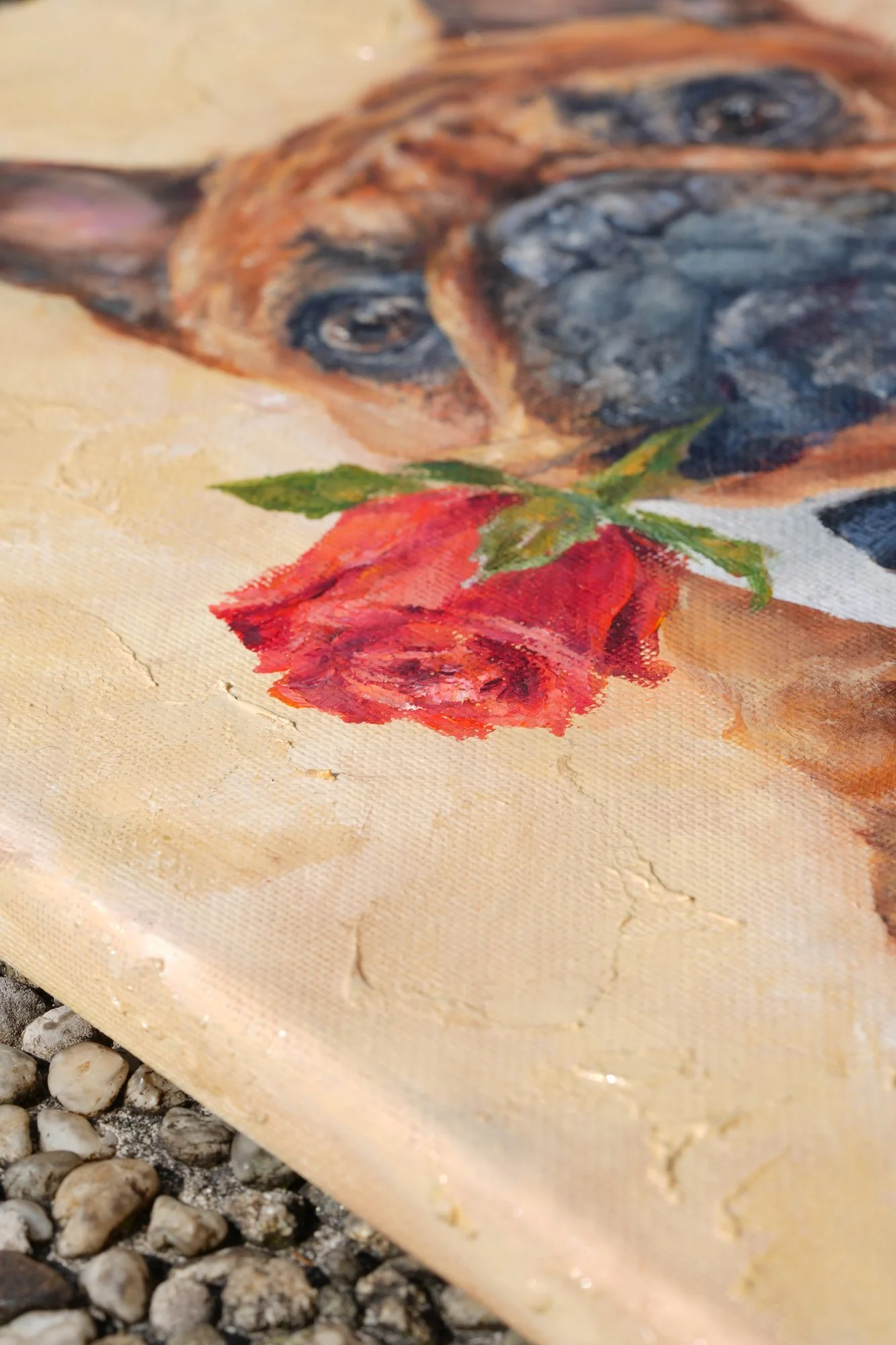 oil painting detail dog art