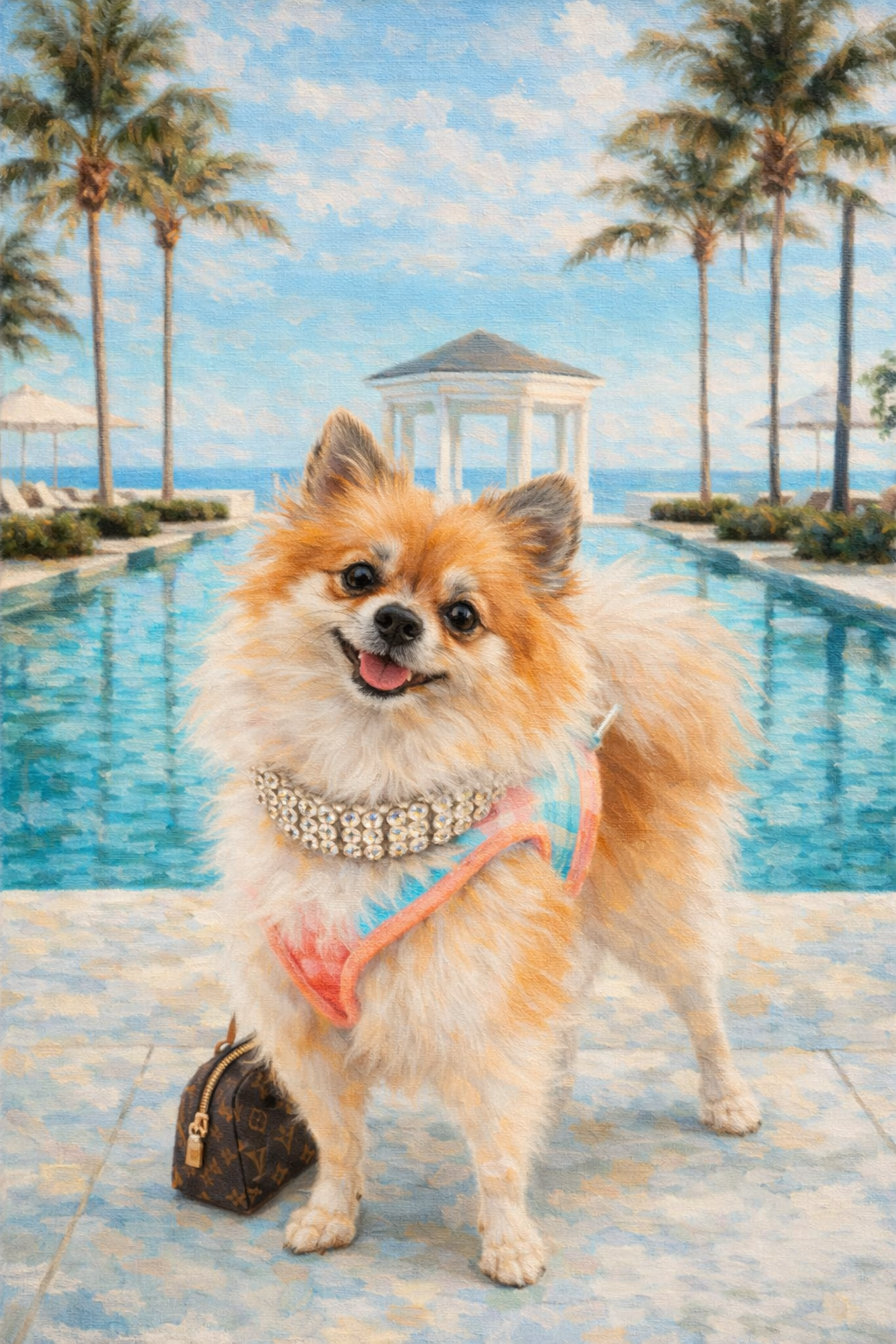 Pomeranian Hund portrait design