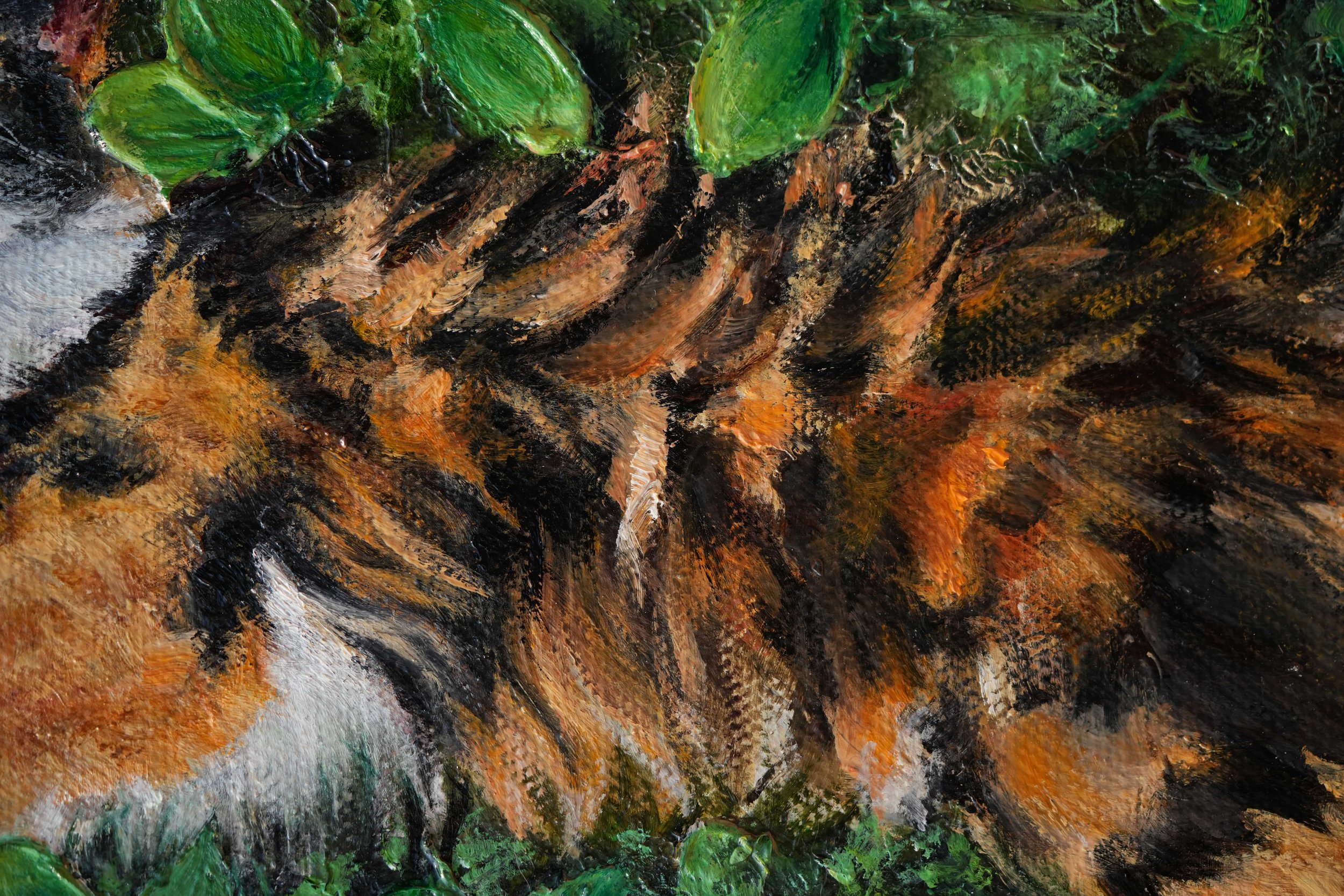 glückskatzen fell handgemalt in öl auf Leinwand