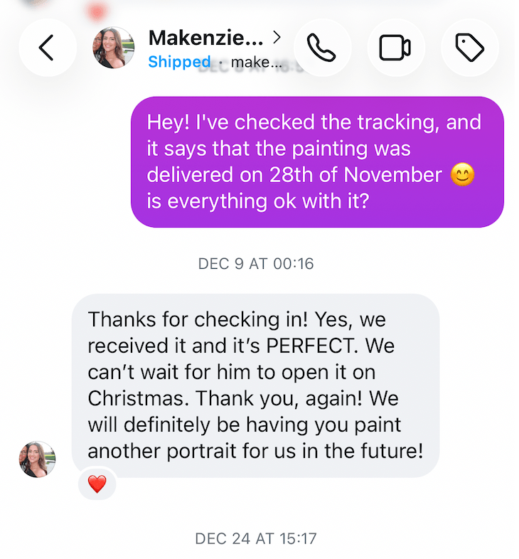 customer review custom artwork