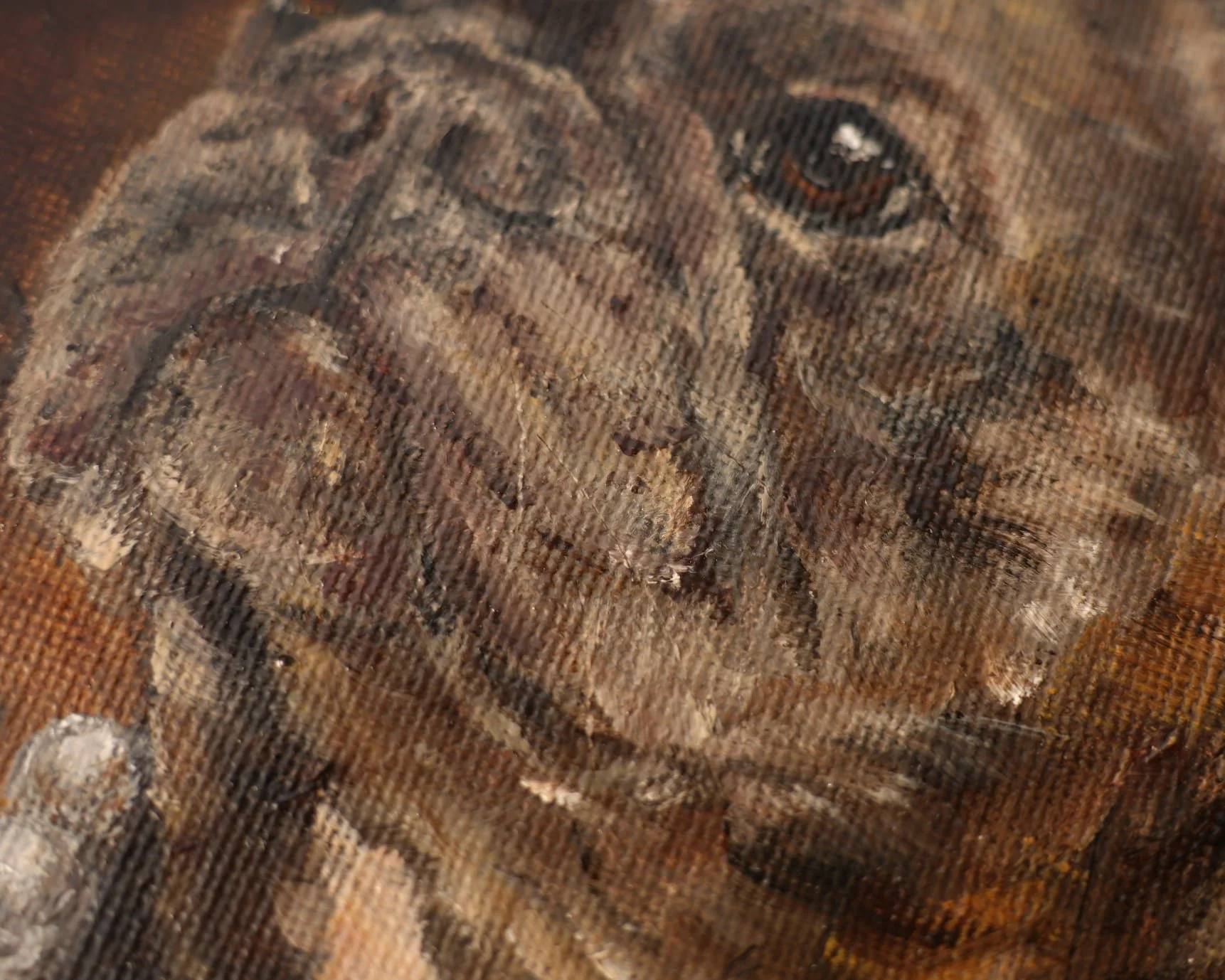 hand painted details on a custom French bulldog painting