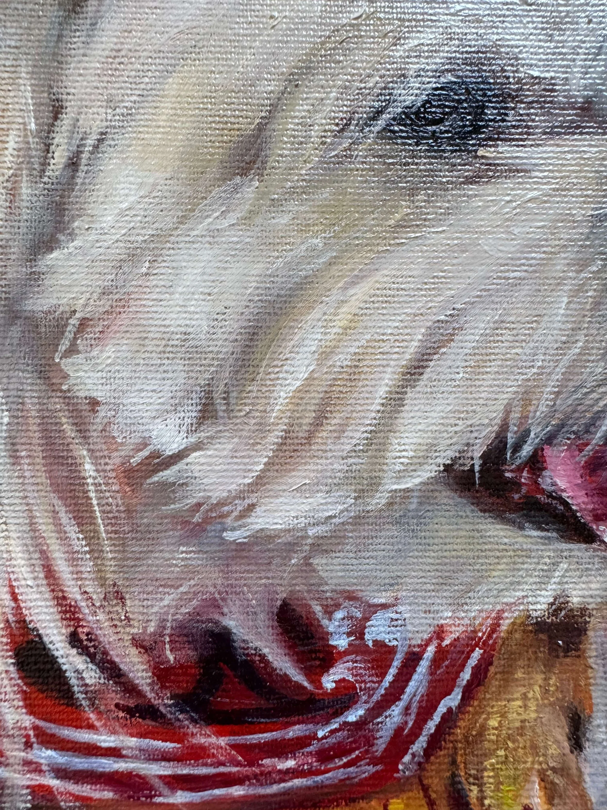 maltese dog oil painting hand painted hair details dog art custom dog portrait contemporary Maltese artwork