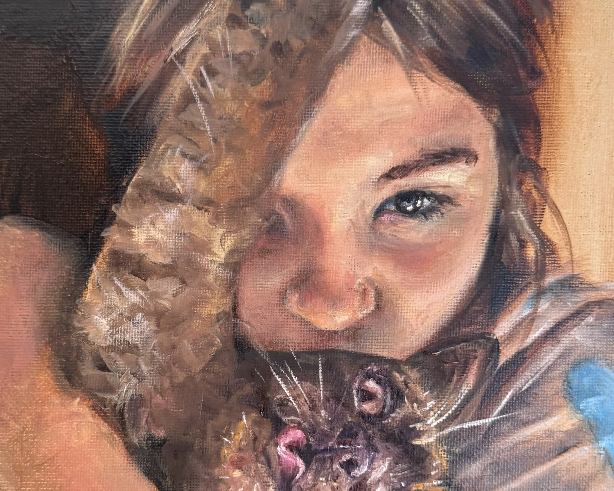 girls portrait pet owner portrait custom art